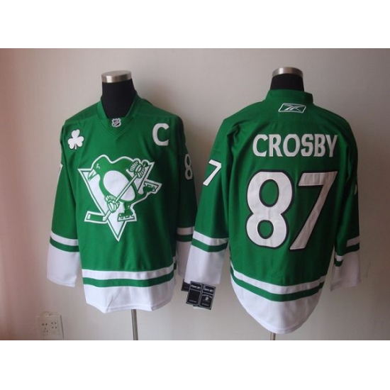 Penguins #87 Sidney Crosby Stitched Green St Patty Day NHL Jersey Penguins #87 Sidney Crosby Stitched Green St Patty Day NHL Jersey