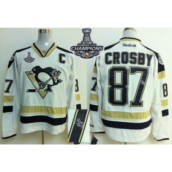 Penguins #87 Sidney Crosby White 2014 Stadium Series Autographed 2017 Stanley Cup Finals Champions Stitched NHL Jersey Penguins #87 Sidney Crosby White 2014 Stadium Series Autographed 2017 Stanley Cup Finals Champions Stitched NHL Jersey