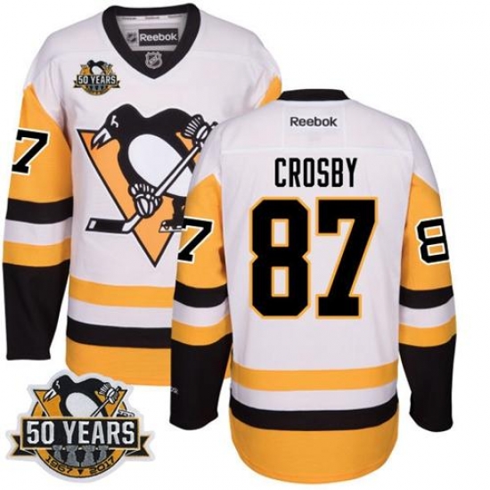 Penguins #87 Sidney Crosby White Black CCM Throwback 50th Anniversary Stitched NHL Jersey Penguins #87 Sidney Crosby White Black CCM Throwback 50th Anniversary Stitched NHL Jersey