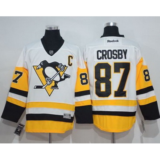 Penguins #87 Sidney Crosby White New Away Stitched NHL Jersey Penguins #87 Sidney Crosby White New Away Stitched NHL Jersey