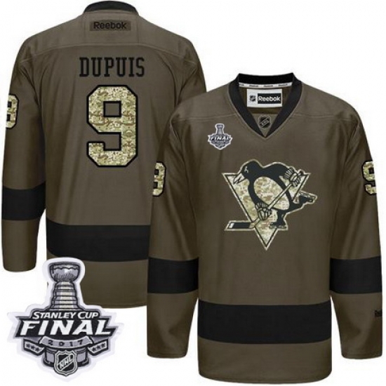 Penguins #9 Pascal Dupuis Green Salute to Service 2017 Stanley Cup Final Patch Stitched NHL Jersey Penguins #9 Pascal Dupuis Green Salute to Service 2017 Stanley Cup Final Patch Stitched NHL Jersey