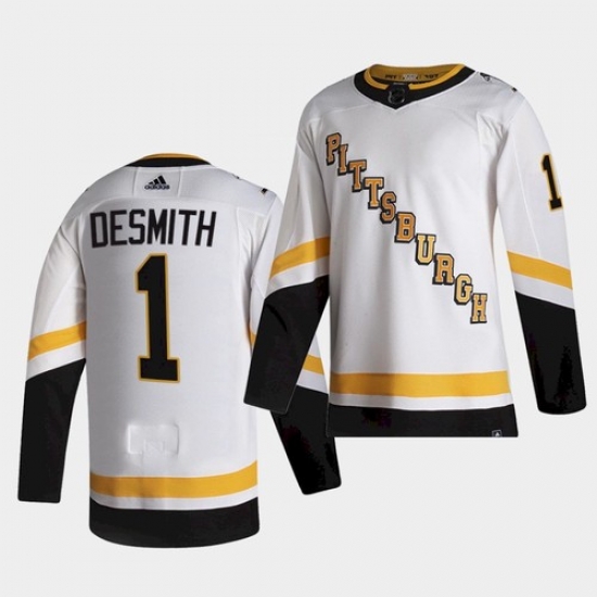 Pittsburgh Penguins 1 Casey DeSmith White 2021 Reverse Retro Jersey Pittsburgh Penguins 1 Casey DeSmith White 2021 Reverse Retro Jersey