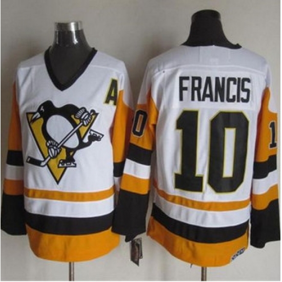 Pittsburgh Penguins #10 Ron Francis White Black CCM Throwback NHL Jersey Pittsburgh Penguins #10 Ron Francis White Black CCM Throwback NHL Jersey