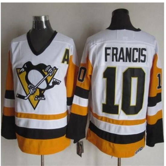 Pittsburgh Penguins #10 Ron Francis White Black CCM Throwback Stitched NHL Jersey Pittsburgh Penguins #10 Ron Francis White Black CCM Throwback Stitched NHL Jersey