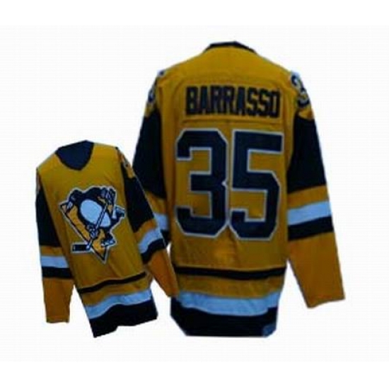 Pittsburgh Penguins 35 Borrasso Yellow Jerseys Throwback Pittsburgh Penguins 35 Borrasso Yellow Jerseys Throwback