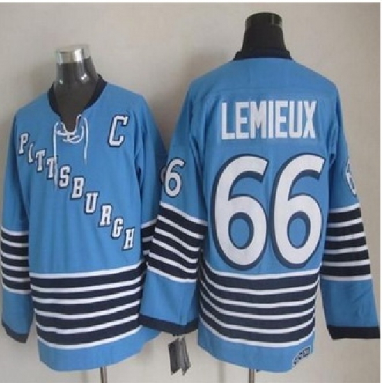 Pittsburgh Penguins #66 Mario Lemieux Light Blue CCM Throwback Stitched NHL Jersey Pittsburgh Penguins #66 Mario Lemieux Light Blue CCM Throwback Stitched NHL Jersey