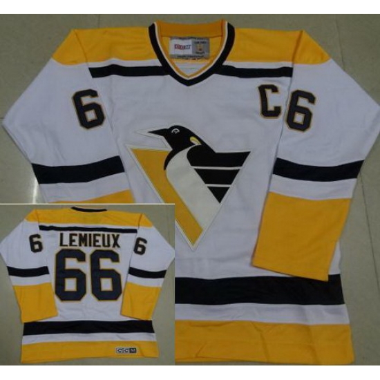 Pittsburgh Penguins #66 Mario Lemieux White CCM Throwback NHL Jerseys Pittsburgh Penguins #66 Mario Lemieux White CCM Throwback NHL Jerseys