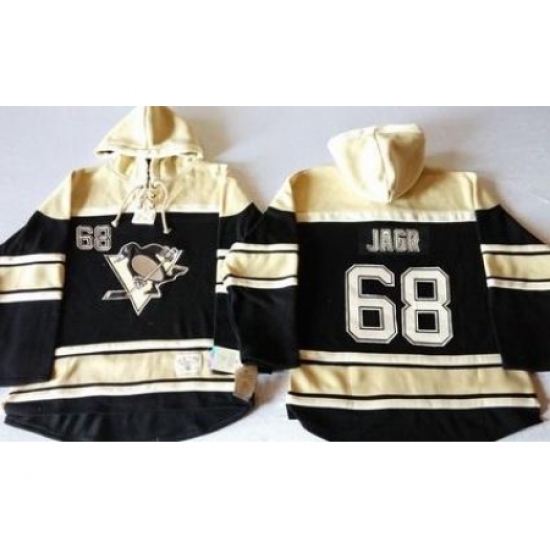 Pittsburgh Penguins #68 Jaromir Jagr Black Sawyer Hooded Sweatshirt Stitched NHL Jersey Pittsburgh Penguins #68 Jaromir Jagr Black Sawyer Hooded Sweatshirt Stitched NHL Jersey