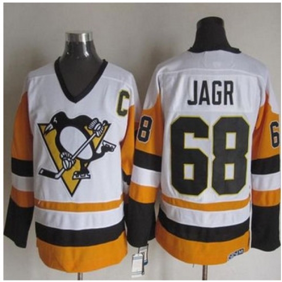 Pittsburgh Penguins #68 Jaromir Jagr White Black CCM Throwback NHL Jersey Pittsburgh Penguins #68 Jaromir Jagr White Black CCM Throwback NHL Jersey