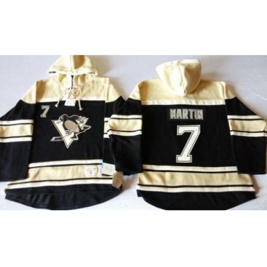 Pittsburgh Penguins #7 Paul Martin Black Sawyer Hooded Sweatshirt Stitched NHL Jersey Pittsburgh Penguins #7 Paul Martin Black Sawyer Hooded Sweatshirt Stitched NHL Jersey