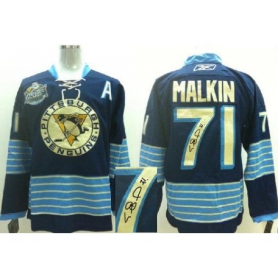Pittsburgh Penguins 71 Evgeni Malkin Blue 2011 Winter Classic Signed Jerseys Pittsburgh Penguins 71 Evgeni Malkin Blue 2011 Winter Classic Signed Jerseys