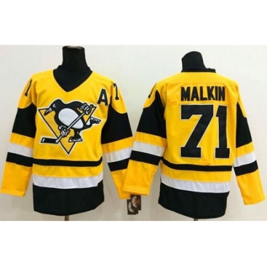 Pittsburgh Penguins #71 Evgeni Malkin Yellow Throwback Stitched NHL Jersey Pittsburgh Penguins #71 Evgeni Malkin Yellow Throwback Stitched NHL Jersey