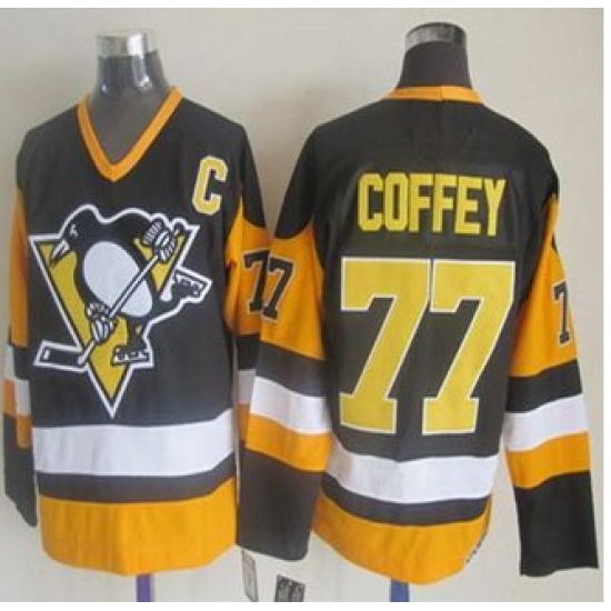 Pittsburgh Penguins #77 Paul Coffey Black CCM Throwback Stitched NHL Jersey Pittsburgh Penguins #77 Paul Coffey Black CCM Throwback Stitched NHL Jersey