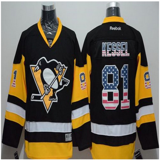 Pittsburgh Penguins #81 Phil Kessel Black Alternate USA Flag Fashion Stitched NHL Jersey Pittsburgh Penguins #81 Phil Kessel Black Alternate USA Flag Fashion Stitched NHL Jersey