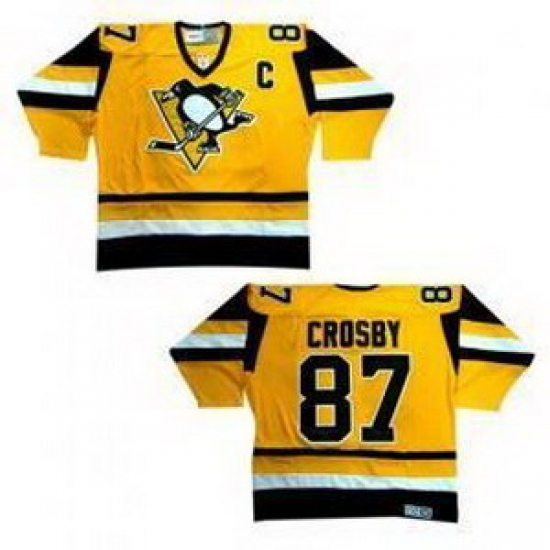 Pittsburgh Penguins No 87 Sidney Crosby Throwback Yellow Hockey Jersey Pittsburgh Penguins No 87 Sidney Crosby Throwback Yellow Hockey Jersey