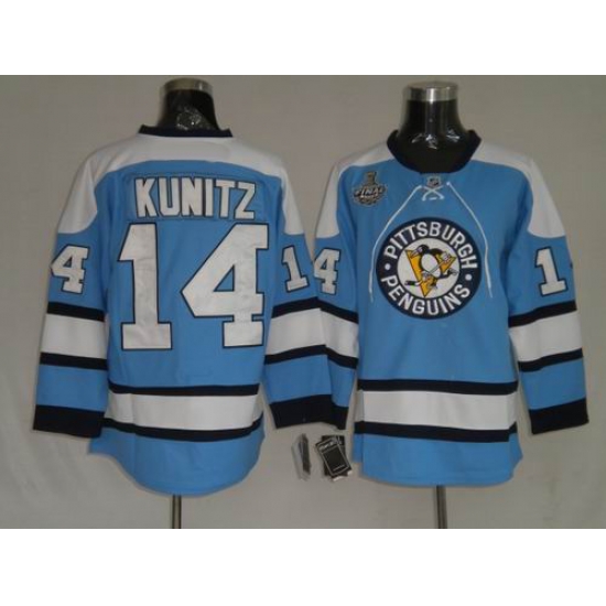 RBK Pittsburgh Penguins #14 Kunitz Blue STANLEY CUP Jersey RBK Pittsburgh Penguins #14 Kunitz Blue STANLEY CUP Jersey