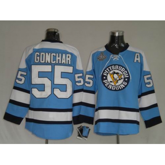 RBK Pittsburgh Penguins #55 Gonchar BLue STANLEY CUP Jersey RBK Pittsburgh Penguins #55 Gonchar BLue STANLEY CUP Jersey