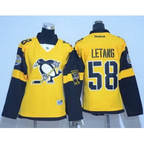 Penguins #58 Kris Letang Gold 2017 Stadium Series Womens Stitched NHL Jersey Penguins #58 Kris Letang Gold 2017 Stadium Series Womens Stitched NHL Jersey