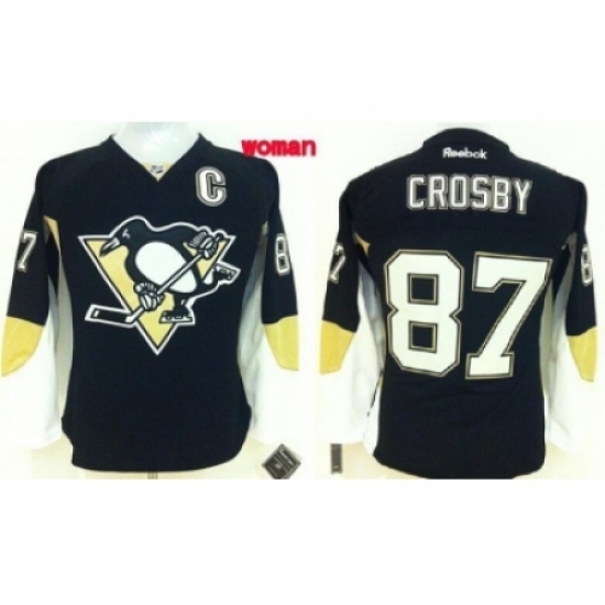 Women NHL Pittsburgh Penguins #87 Sidney Crosby black jerseys Women NHL Pittsburgh Penguins #87 Sidney Crosby black jerseys