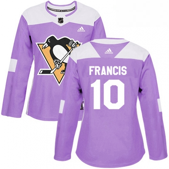 Womens Adidas Pittsburgh Penguins 10 Ron Francis Authentic Purple Fights Cancer Practice NHL Jersey Womens Adidas Pittsburgh Penguins 10 Ron Francis Authentic Purple Fights Cancer Practice NHL Jersey