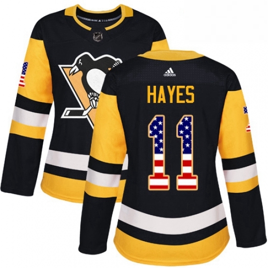 Womens Adidas Pittsburgh Penguins 11 Jimmy Hayes Authentic Black USA Flag Fashion NHL Jersey Womens Adidas Pittsburgh Penguins 11 Jimmy Hayes Authentic Black USA Flag Fashion NHL Jersey
