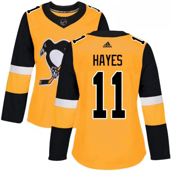 Womens Adidas Pittsburgh Penguins 11 Jimmy Hayes Authentic Gold Alternate NHL Jersey Womens Adidas Pittsburgh Penguins 11 Jimmy Hayes Authentic Gold Alternate NHL Jersey