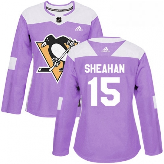 Womens Adidas Pittsburgh Penguins 15 Riley Sheahan Authentic Purple Fights Cancer Practice NHL Jersey Womens Adidas Pittsburgh Penguins 15 Riley Sheahan Authentic Purple Fights Cancer Practice NHL Jersey