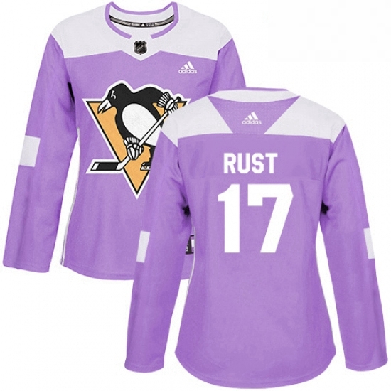 Womens Adidas Pittsburgh Penguins 17 Bryan Rust Authentic Purple Fights Cancer Practice NHL Jersey Womens Adidas Pittsburgh Penguins 17 Bryan Rust Authentic Purple Fights Cancer Practice NHL Jersey