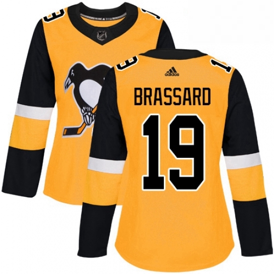 Womens Adidas Pittsburgh Penguins 19 Derick Brassard Authentic Gold Alternate NHL Jersey Womens Adidas Pittsburgh Penguins 19 Derick Brassard Authentic Gold Alternate NHL Jersey