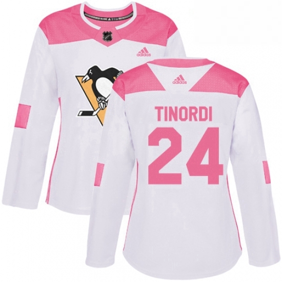 Womens Adidas Pittsburgh Penguins 24 Jarred Tinordi Authentic WhitePink Fashion NHL Jersey Womens Adidas Pittsburgh Penguins 24 Jarred Tinordi Authentic WhitePink Fashion NHL Jersey