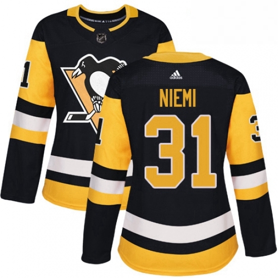 Womens Adidas Pittsburgh Penguins 31 Antti Niemi Authentic Black Home NHL Jersey Womens Adidas Pittsburgh Penguins 31 Antti Niemi Authentic Black Home NHL Jersey