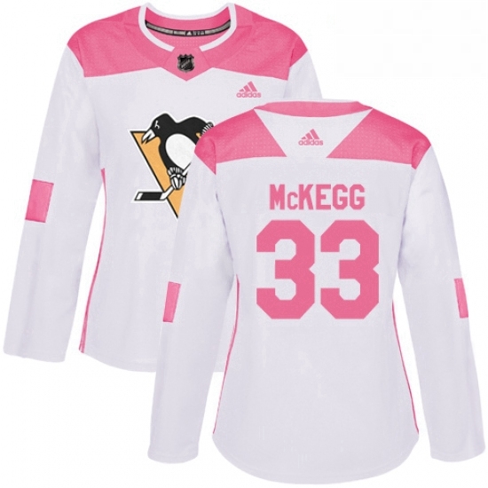 Womens Adidas Pittsburgh Penguins 33 Greg McKegg Authentic WhitePink Fashion NHL Jersey Womens Adidas Pittsburgh Penguins 33 Greg McKegg Authentic WhitePink Fashion NHL Jersey