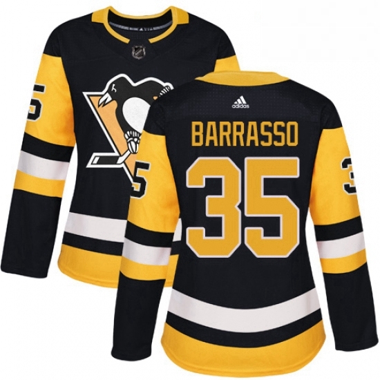 Womens Adidas Pittsburgh Penguins 35 Tom Barrasso Authentic Black Home NHL Jersey Womens Adidas Pittsburgh Penguins 35 Tom Barrasso Authentic Black Home NHL Jersey