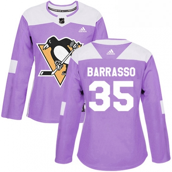 Womens Adidas Pittsburgh Penguins 35 Tom Barrasso Authentic Purple Fights Cancer Practice NHL Jersey Womens Adidas Pittsburgh Penguins 35 Tom Barrasso Authentic Purple Fights Cancer Practice NHL Jersey