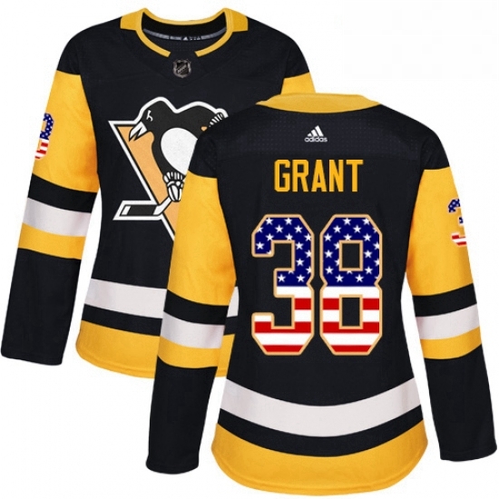 Womens Adidas Pittsburgh Penguins 38 Derek Grant Authentic Black USA Flag Fashion NHL Jersey Womens Adidas Pittsburgh Penguins 38 Derek Grant Authentic Black USA Flag Fashion NHL Jersey