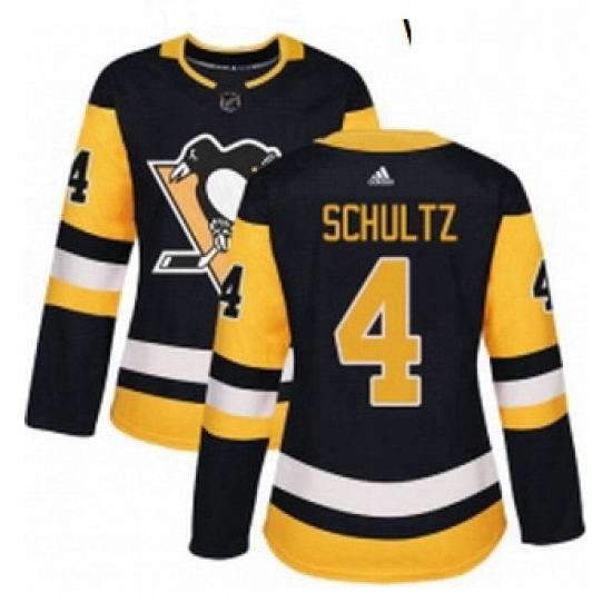 Womens Adidas Pittsburgh Penguins 4 Justin Schultz Authentic Black Home NHL Jersey Womens Adidas Pittsburgh Penguins 4 Justin Schultz Authentic Black Home NHL Jersey