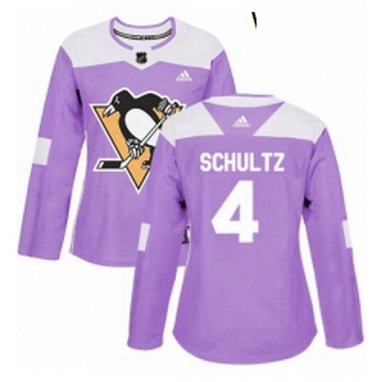 Womens Adidas Pittsburgh Penguins 4 Justin Schultz Authentic Purple Fights Cancer Practice NHL Jersey Womens Adidas Pittsburgh Penguins 4 Justin Schultz Authentic Purple Fights Cancer Practice NHL Jersey