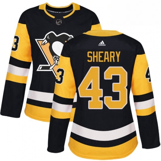 Womens Adidas Pittsburgh Penguins 43 Conor Sheary Authentic Black Home NHL Jersey Womens Adidas Pittsburgh Penguins 43 Conor Sheary Authentic Black Home NHL Jersey