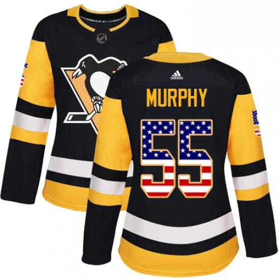 Womens Adidas Pittsburgh Penguins 55 Larry Murphy Authentic Black USA Flag Fashion NHL Jersey Womens Adidas Pittsburgh Penguins 55 Larry Murphy Authentic Black USA Flag Fashion NHL Jersey