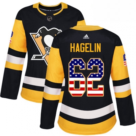 Womens Adidas Pittsburgh Penguins 62 Carl Hagelin Authentic Black USA Flag Fashion NHL Jersey Womens Adidas Pittsburgh Penguins 62 Carl Hagelin Authentic Black USA Flag Fashion NHL Jersey