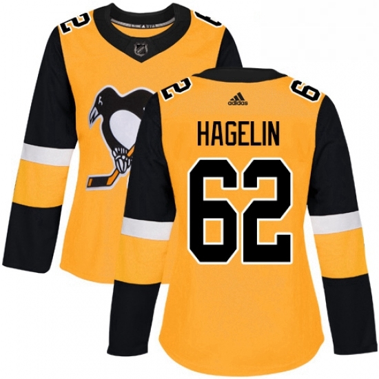 Womens Adidas Pittsburgh Penguins 62 Carl Hagelin Authentic Gold Alternate NHL Jersey Womens Adidas Pittsburgh Penguins 62 Carl Hagelin Authentic Gold Alternate NHL Jersey