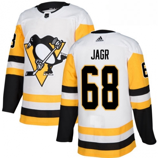 Womens Adidas Pittsburgh Penguins 68 Jaromir Jagr Authentic White Away NHL Jersey Womens Adidas Pittsburgh Penguins 68 Jaromir Jagr Authentic White Away NHL Jersey