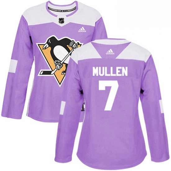 Womens Adidas Pittsburgh Penguins 7 Joe Mullen Authentic Purple Fights Cancer Practice NHL Jersey Womens Adidas Pittsburgh Penguins 7 Joe Mullen Authentic Purple Fights Cancer Practice NHL Jersey