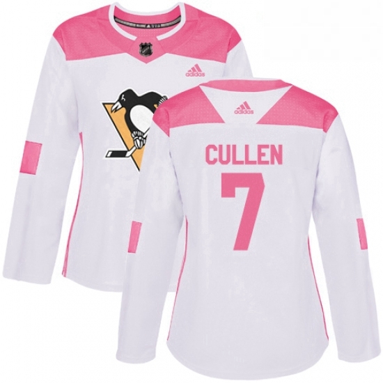 Womens Adidas Pittsburgh Penguins 7 Matt Cullen Authentic White Pink Fashion NHL Jersey Womens Adidas Pittsburgh Penguins 7 Matt Cullen Authentic White Pink Fashion NHL Jersey