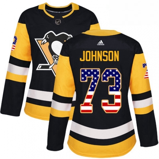 Womens Adidas Pittsburgh Penguins 73 Jack Johnson Authentic Black USA Flag Fashion NHL Jersey Womens Adidas Pittsburgh Penguins 73 Jack Johnson Authentic Black USA Flag Fashion NHL Jersey