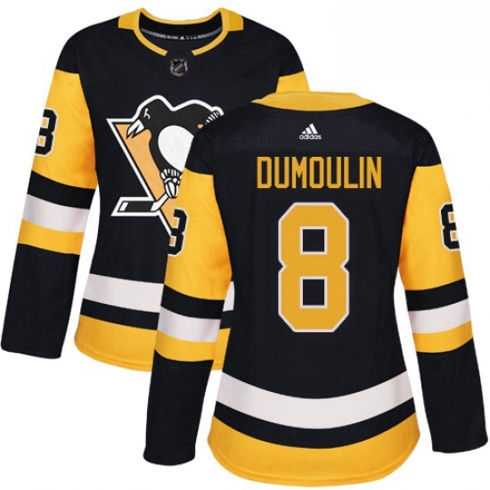 Womens Adidas Pittsburgh Penguins 8 Brian Dumoulin Authentic Black Home NHL Jersey Womens Adidas Pittsburgh Penguins 8 Brian Dumoulin Authentic Black Home NHL Jersey