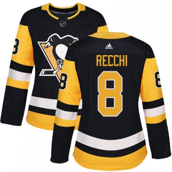 Womens Adidas Pittsburgh Penguins 8 Mark Recchi Authentic Black Home NHL Jersey Womens Adidas Pittsburgh Penguins 8 Mark Recchi Authentic Black Home NHL Jersey
