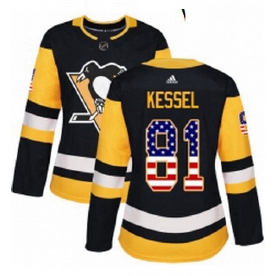 Womens Adidas Pittsburgh Penguins 81 Phil Kessel Authentic Black USA Flag Fashion NHL Jersey Womens Adidas Pittsburgh Penguins 81 Phil Kessel Authentic Black USA Flag Fashion NHL Jersey