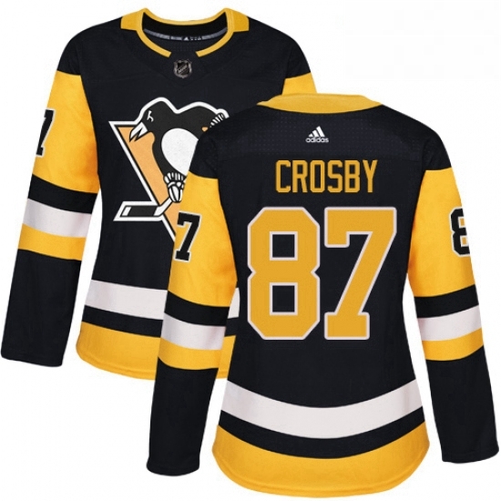 Womens Adidas Pittsburgh Penguins 87 Sidney Crosby Authentic Black Home NHL Jersey Womens Adidas Pittsburgh Penguins 87 Sidney Crosby Authentic Black Home NHL Jersey