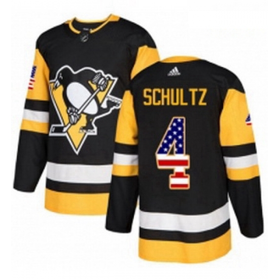 Youth Adidas Pittsburgh Penguins 4 Justin Schultz Authentic Black USA Flag Fashion NHL Jersey Youth Adidas Pittsburgh Penguins 4 Justin Schultz Authentic Black USA Flag Fashion NHL Jersey